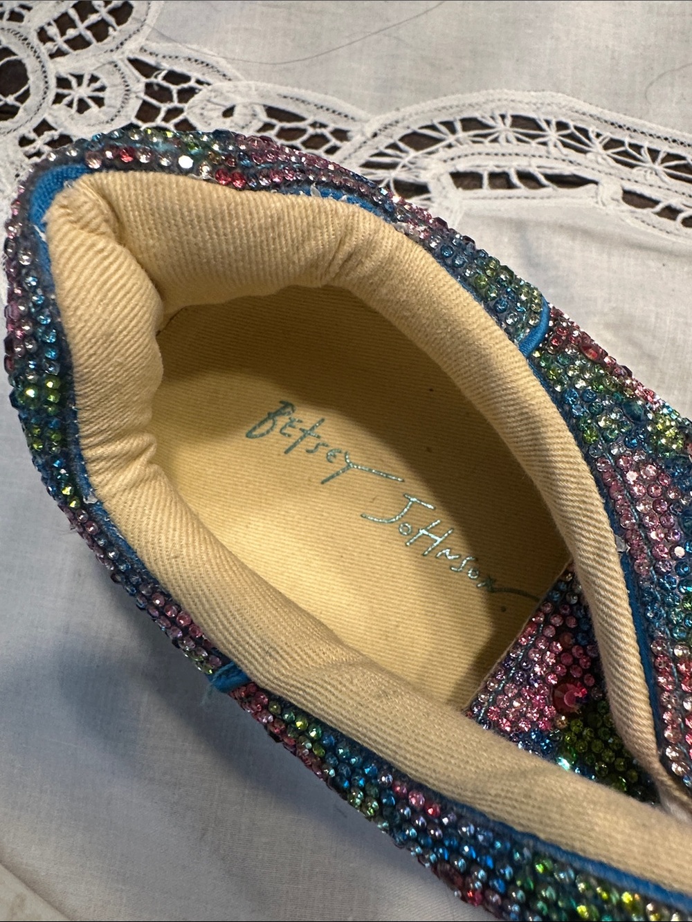 Betsey Johnson Multicolor Crystal Floral Sneakers - Picture 4 of 4